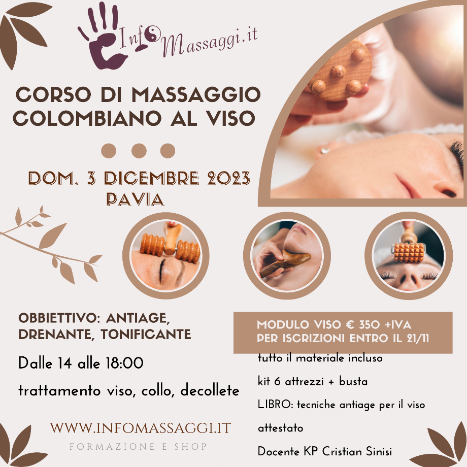 corso di massaggio al viso - 3 dicembre - pavia - cristian sinisi